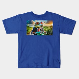 Gator Scooter Rider Kids T-Shirt